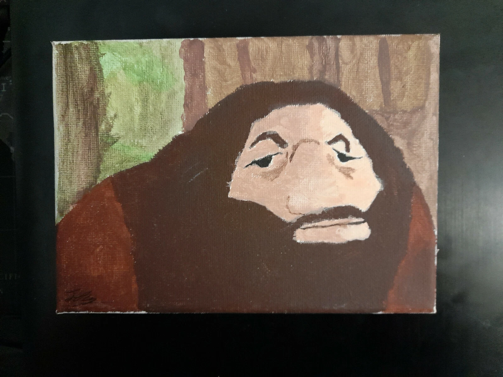 Hogsmeade in Springtime – Original Hagrid Inspired Acrylic Painting - Image 2