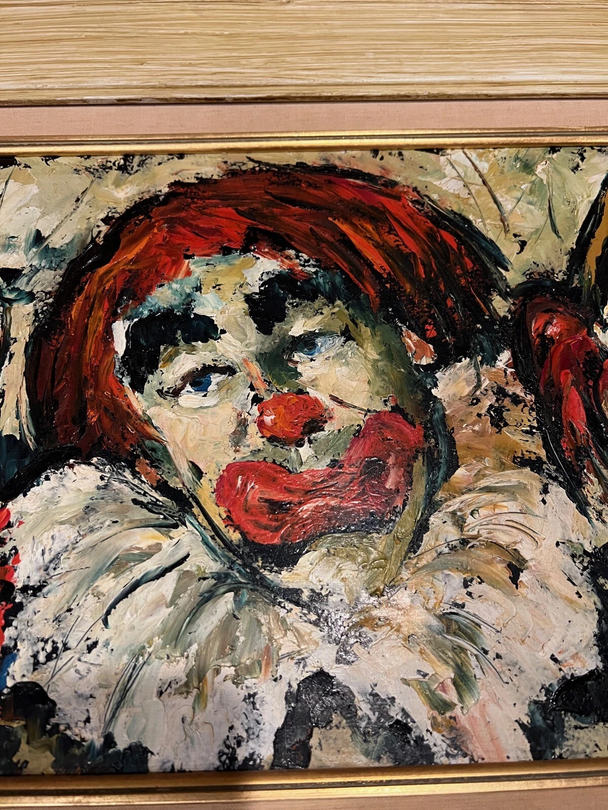 Vintage Violet Parkhurst “The Three Clowns” Original Signed Oil Painting - Image 5